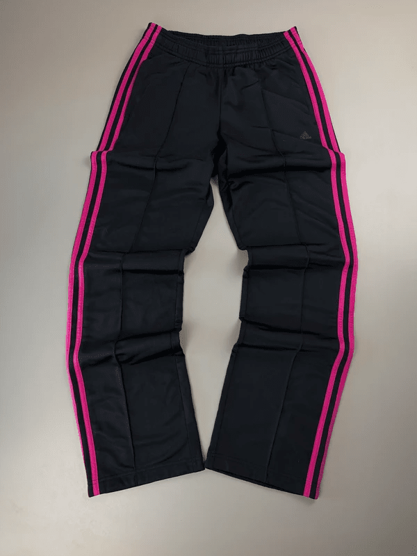Adidas Archive "Cyber Pink" Straight Trackpants - Black / Neon Pink