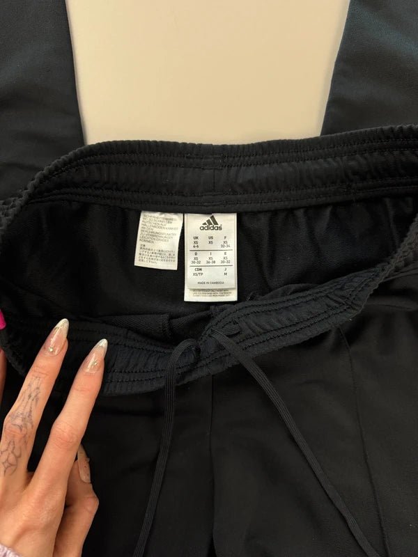 Adidas Archive "Cyber Pink" Straight Trackpants - Black / Neon Pink - Past Pieces