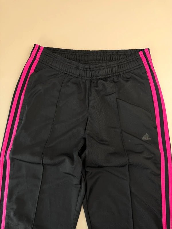 Adidas Archive "Cyber Pink" Straight Trackpants - Black / Neon Pink - Past Pieces
