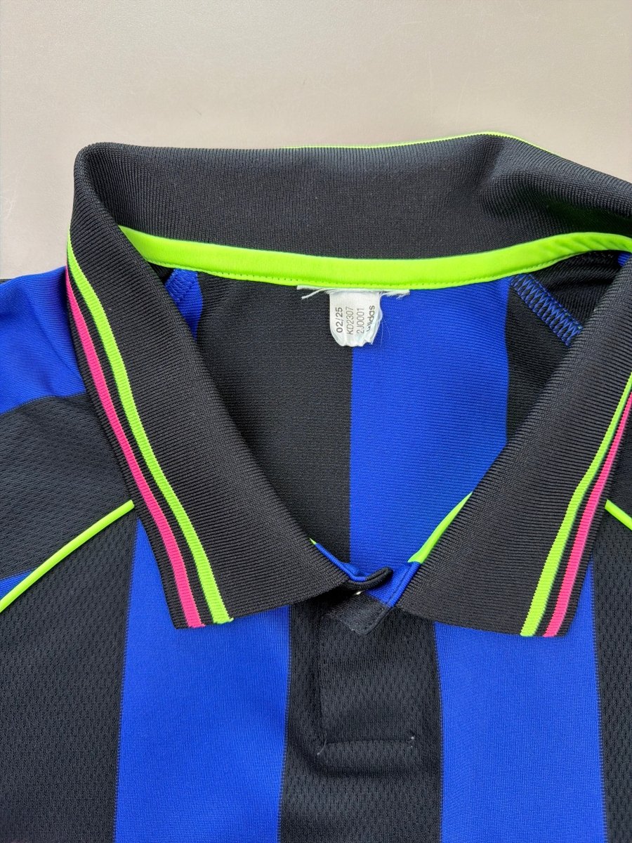 Adidas Archive "Neon Strike" Jersey Polo - Blue/Black - Past Pieces