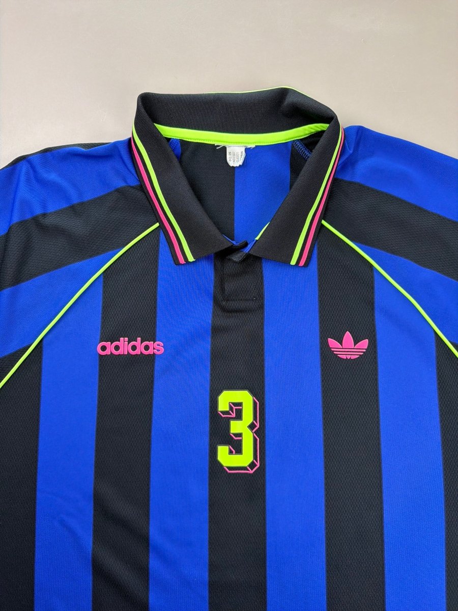 Adidas Archive "Neon Strike" Jersey Polo - Blue/Black - Past Pieces