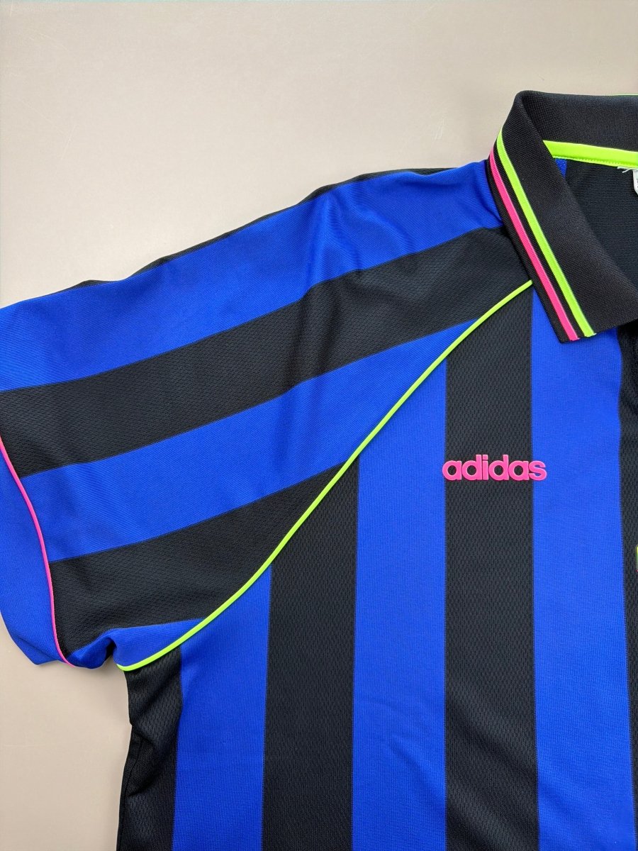 Adidas Archive "Neon Strike" Jersey Polo - Blue/Black - Past Pieces