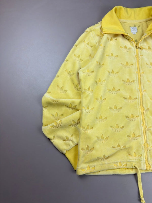 Adidas Archive "Velvet Touch" Allover Trefoil Monogram Trackjacket - Cyber Yellow