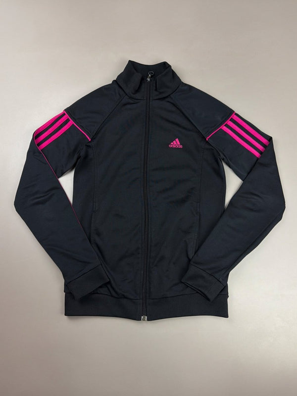 Adidas "Cyber Pulse" Track Jacket - Black & Hot Pink