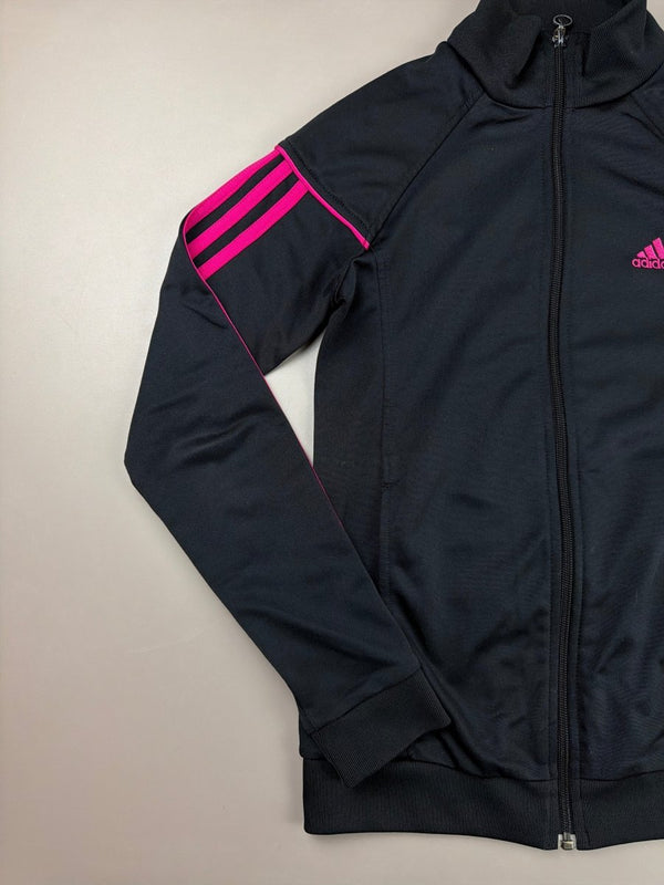 Adidas "Cyber Pulse" Track Jacket - Black & Hot Pink