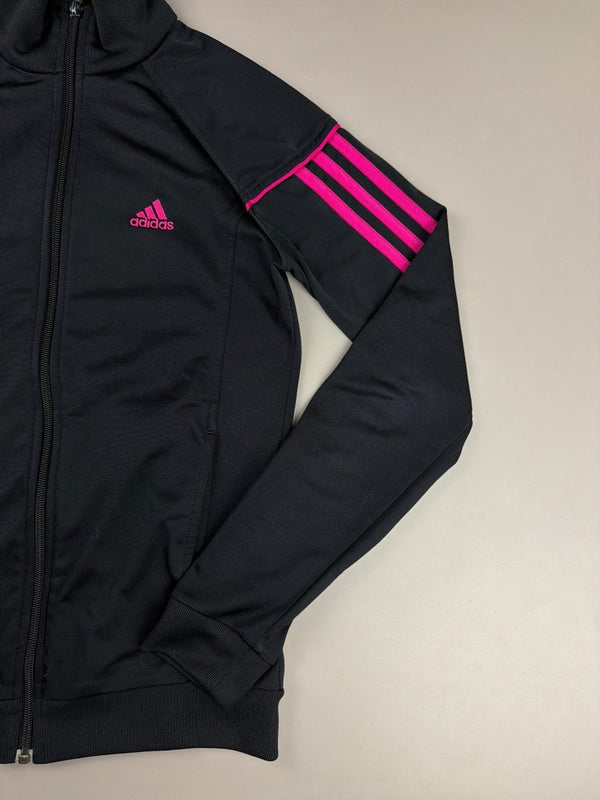 Adidas "Cyber Pulse" Track Jacket - Black & Hot Pink