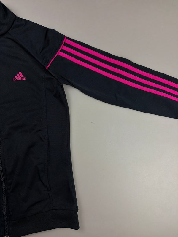Adidas "Cyber Pulse" Track Jacket - Black & Hot Pink