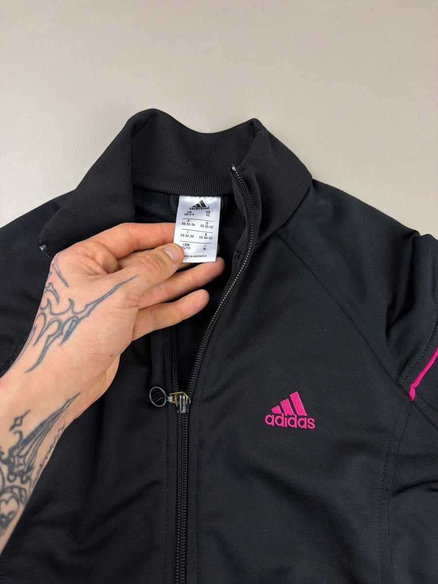 Adidas "Cyber Pulse" Track Jacket - Black & Hot Pink - Past Pieces