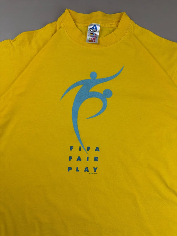 Adidas "FIFA '93 Fair Play" Graphic Tee - Sun Yellow / Sky Blue