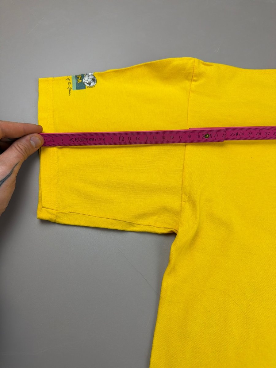 Adidas "FIFA '93 Fair Play" Graphic Tee - Sun Yellow / Sky Blue - Past Pieces