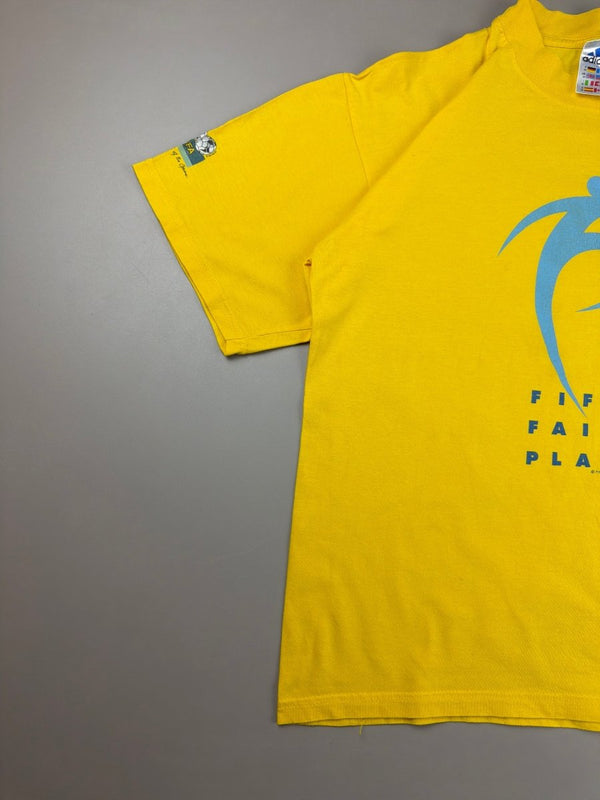 Adidas "FIFA '93 Fair Play" Graphic Tee - Sun Yellow / Sky Blue
