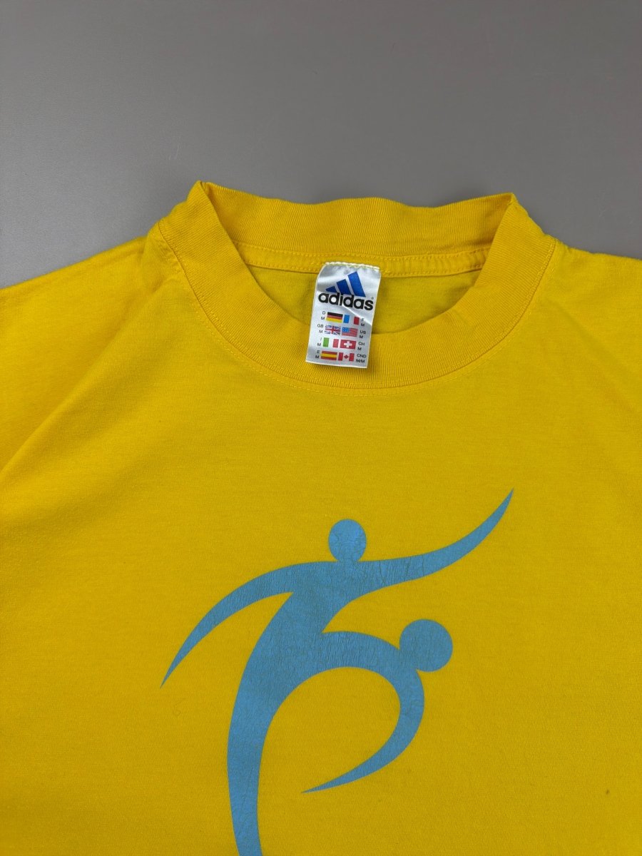 Adidas "FIFA '93 Fair Play" Graphic Tee - Sun Yellow / Sky Blue - Past Pieces