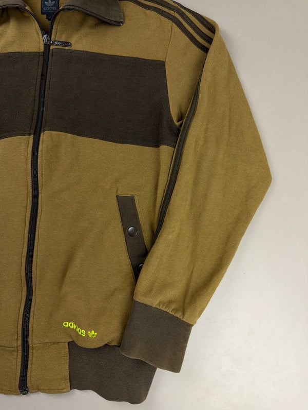 Adidas "Grün" Archive Bamboo World Map Track Jacket - Olive & Neon