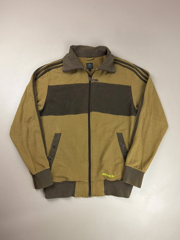 Adidas "Grün" Archive Bamboo World Map Track Jacket - Olive & Neon