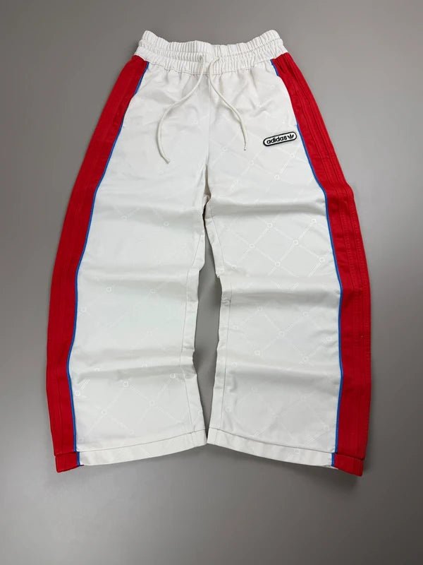 Adidas "Monogram" Trackpants - Off-White / Red Baggy