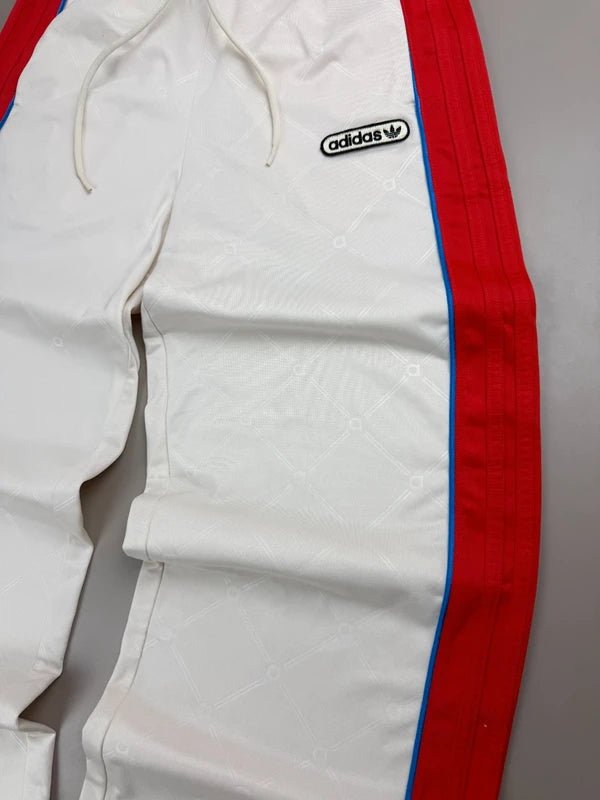 Adidas "Monogram" Trackpants - Off - White / Red Baggy - Past Pieces