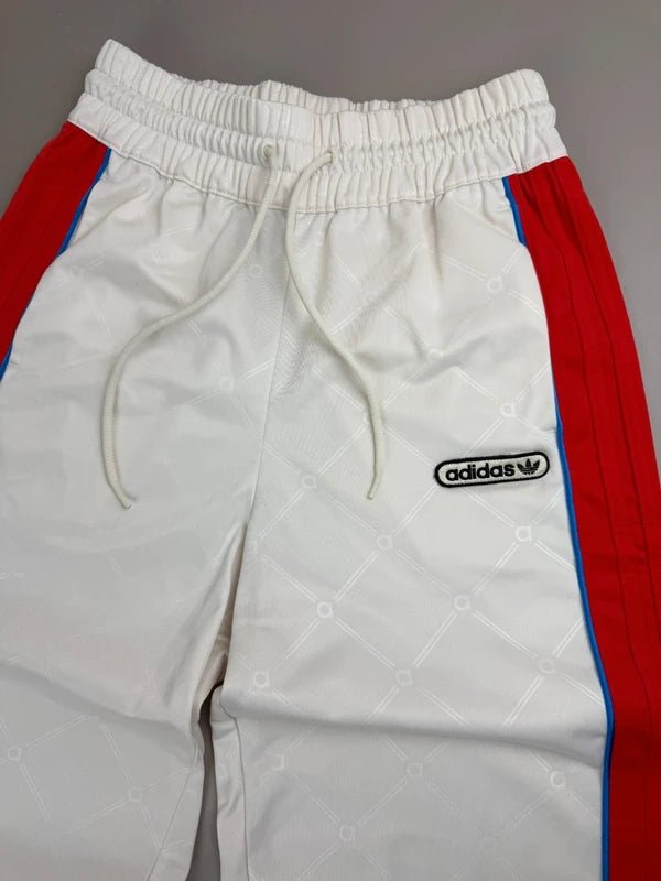 Adidas "Monogram" Trackpants - Off - White / Red Baggy - Past Pieces