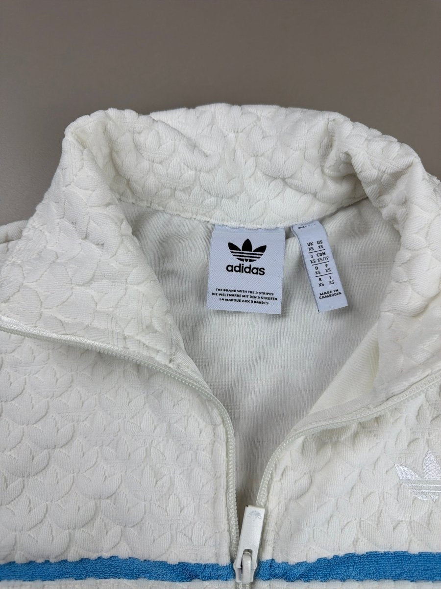 Adidas Originals "Monogram Quilt" Track Jacket - Cloud White & Azure Blue - Past Pieces