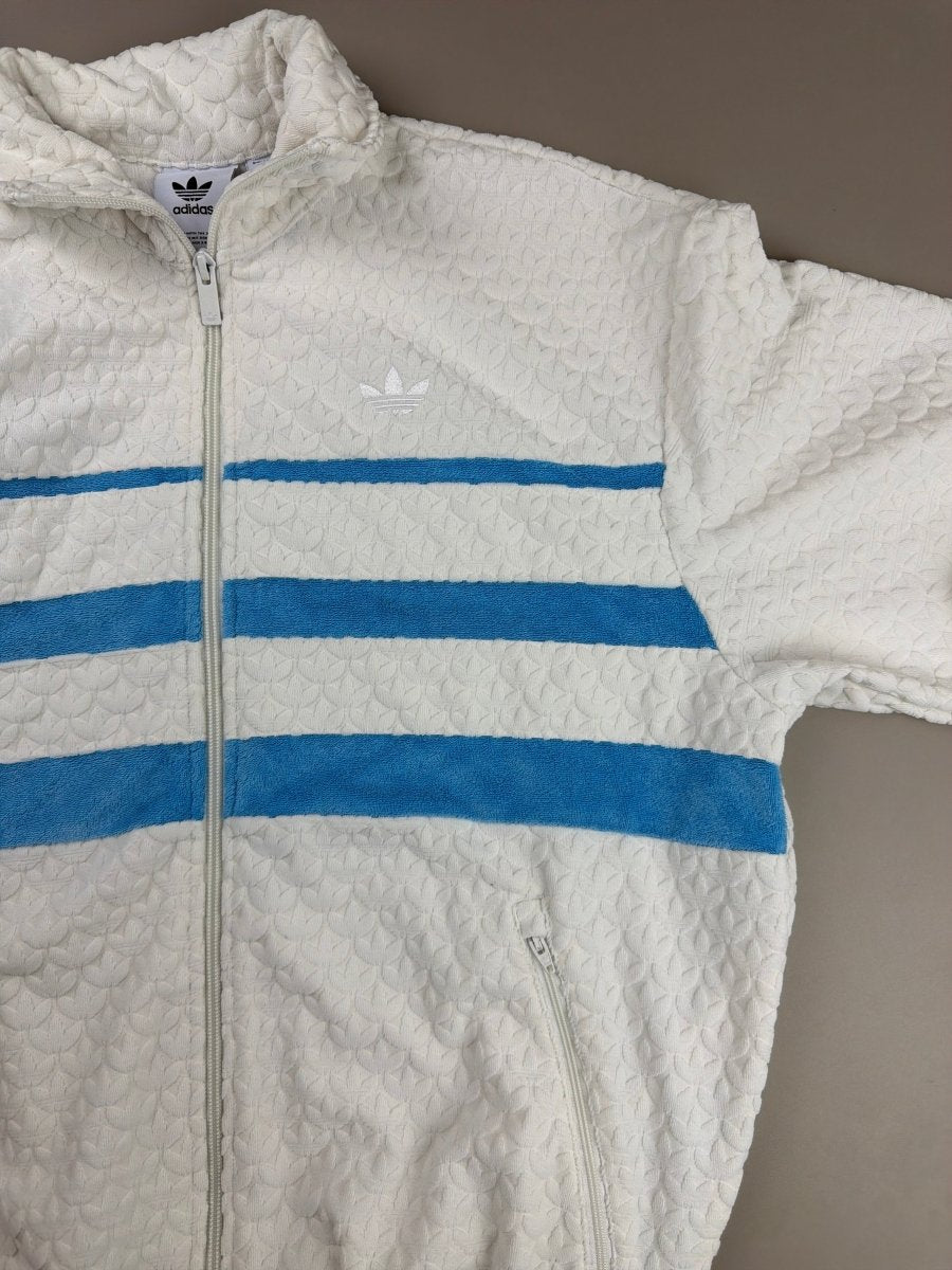 Adidas Originals "Monogram Quilt" Track Jacket - Cloud White & Azure Blue - Past Pieces