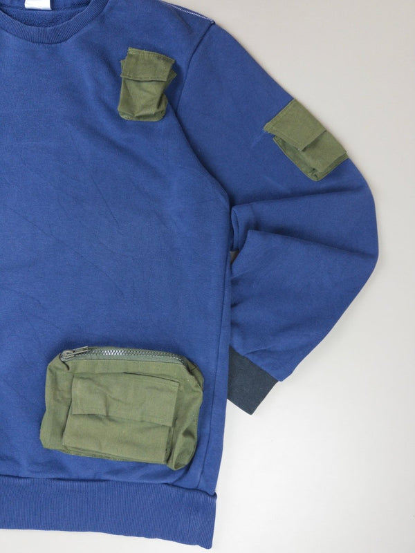 Adidas Rework Utility "Junior Ranger" Tactical Sweater - Navy Blue & Olive Gorpcore