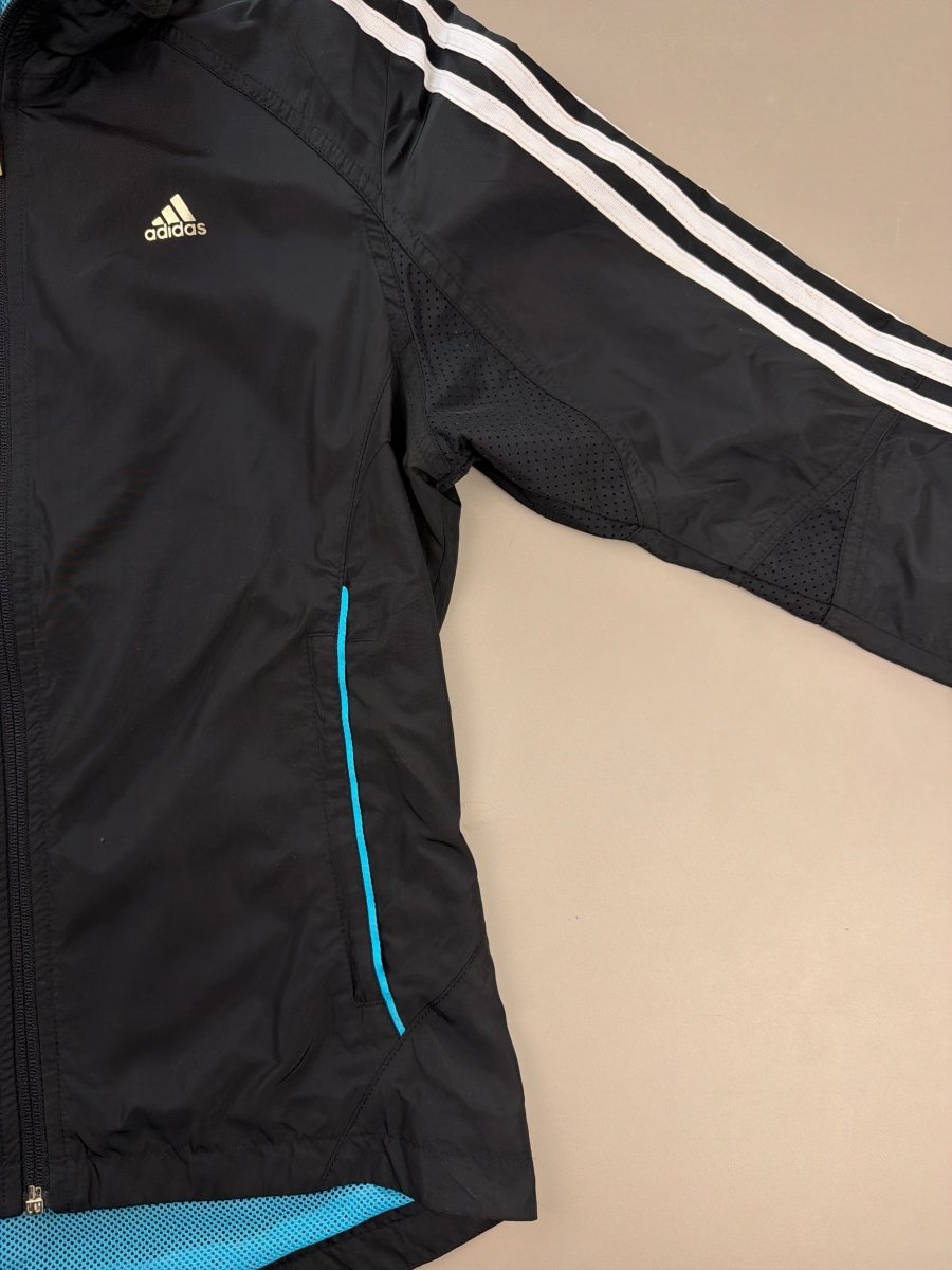 Adidas Tech "Vortex" Performance Track Jacket - Black / Teal - Past Pieces