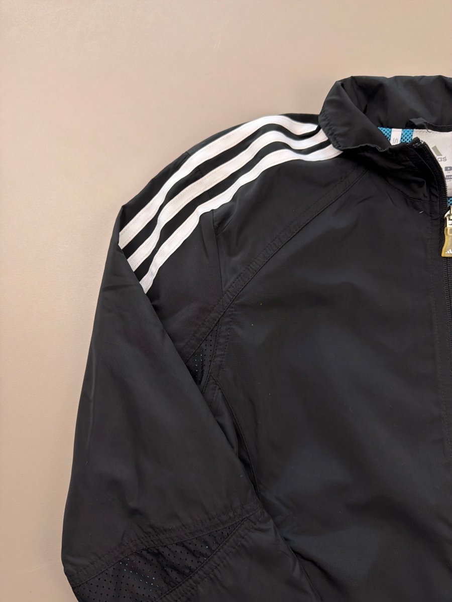Adidas Tech "Vortex" Performance Track Jacket - Black / Teal - Past Pieces