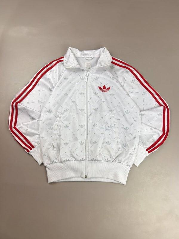 Adidas Vintage Allover Trefoil Monogram Track Jacket - White/Red