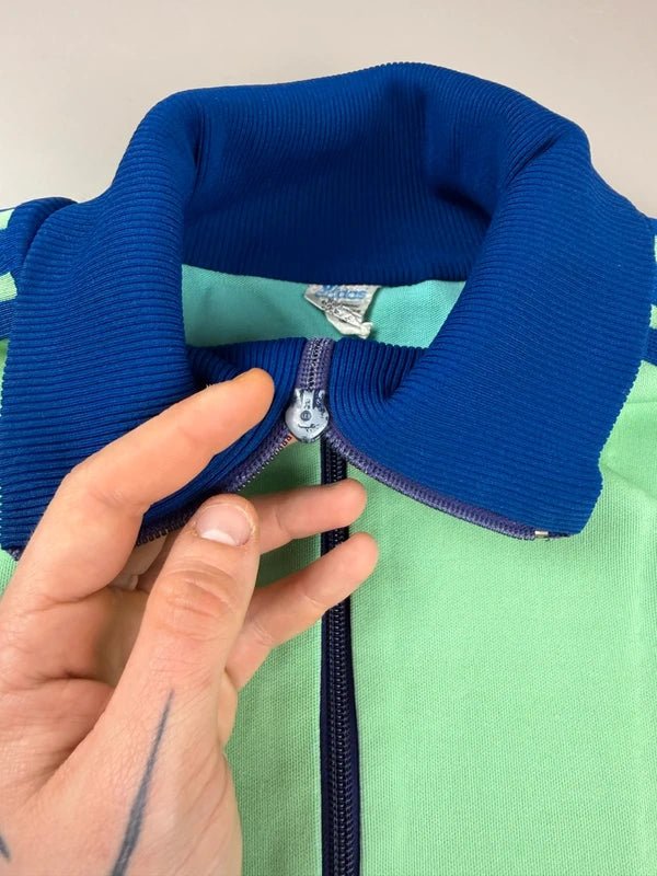 Adidas W. Germany Archive "Acid Lime" Trackjacket – Neon Green & Royal Blue 80s - Past Pieces