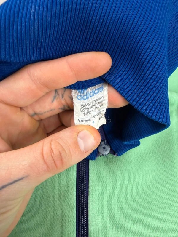 Adidas W. Germany Archive "Acid Lime" Trackjacket – Neon Green & Royal Blue 80s - Past Pieces