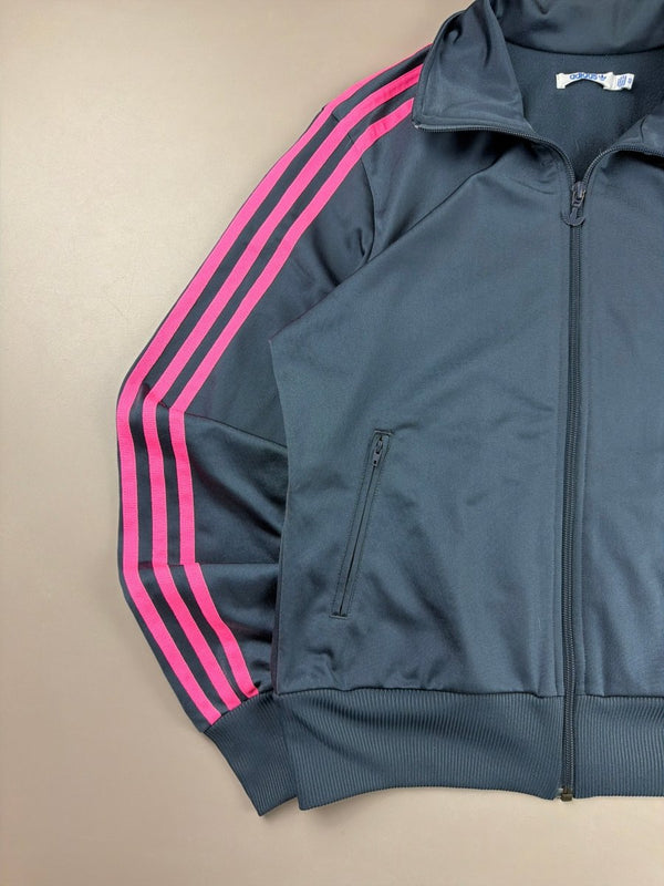 Adidas Y2K Archive "Cyber" Firebird Track Jacket - Charcoal / Neon Pink