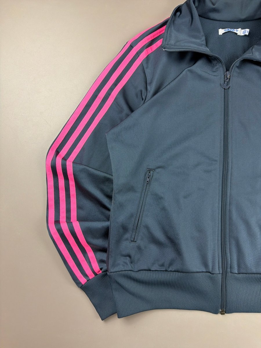 Adidas Y2K Archive "Cyber" Firebird Track Jacket - Charcoal / Neon Pink - Past Pieces