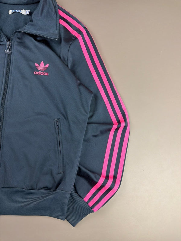 Adidas Y2K Archive "Cyber" Firebird Track Jacket - Charcoal / Neon Pink
