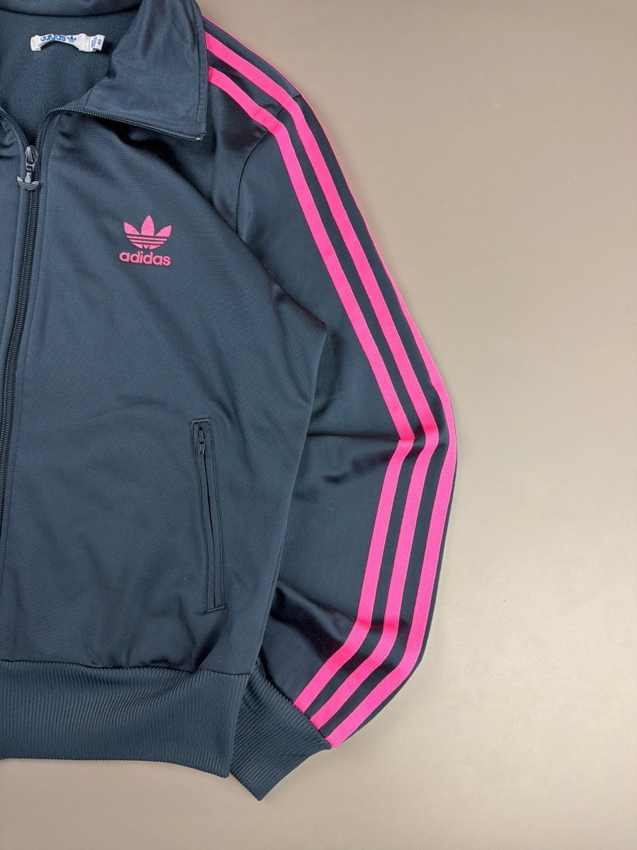 Adidas Y2K Archive "Cyber" Firebird Track Jacket - Charcoal / Neon Pink - Past Pieces