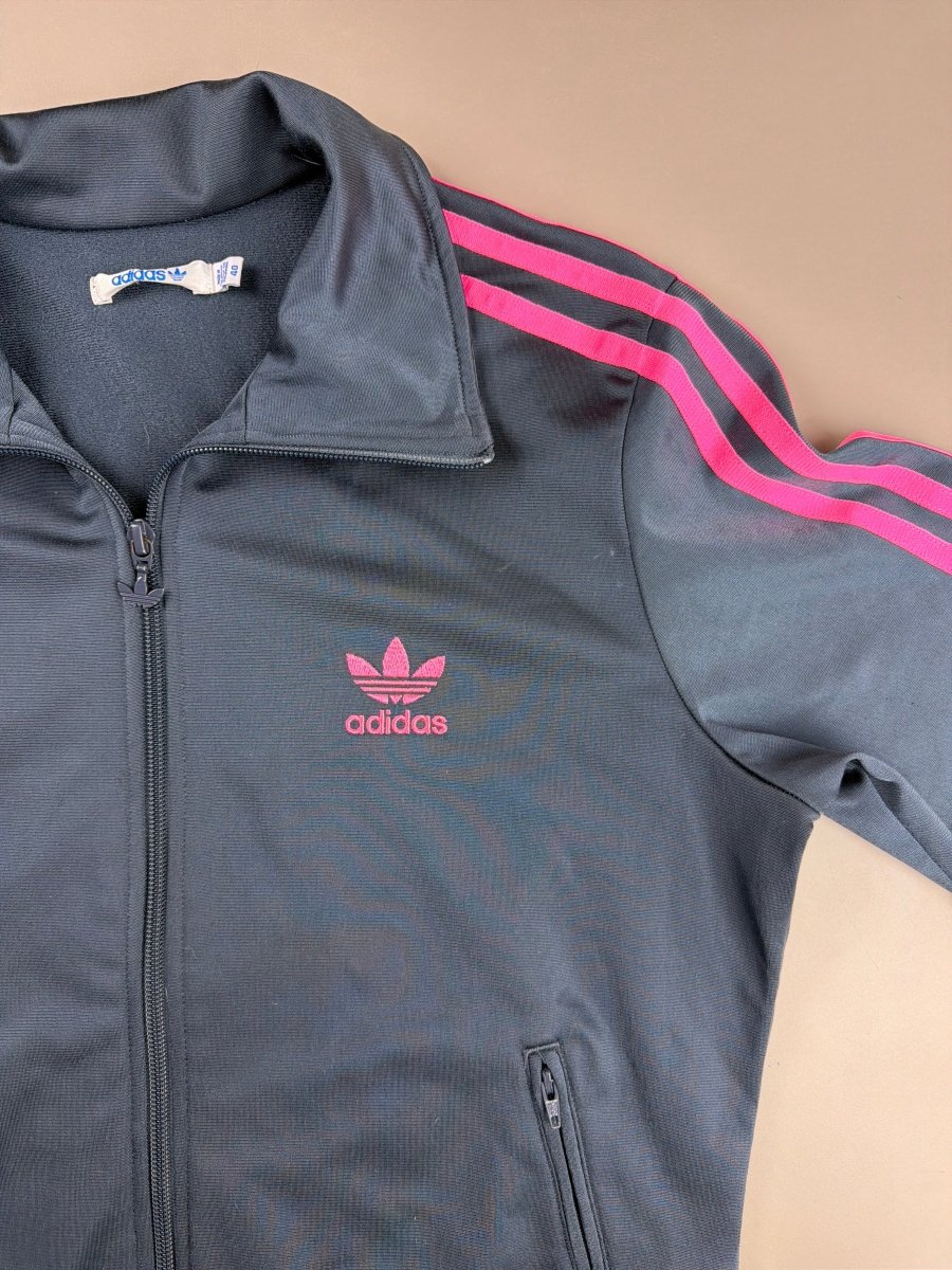 Adidas Y2K Archive "Cyber" Firebird Track Jacket - Charcoal / Neon Pink - Past Pieces