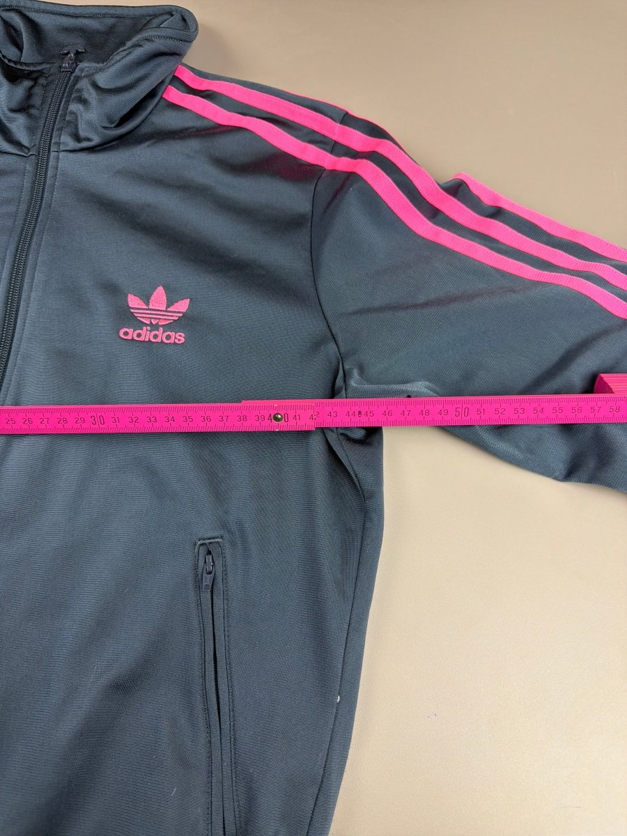Adidas Y2K Archive "Cyber" Firebird Track Jacket - Charcoal / Neon Pink - Past Pieces