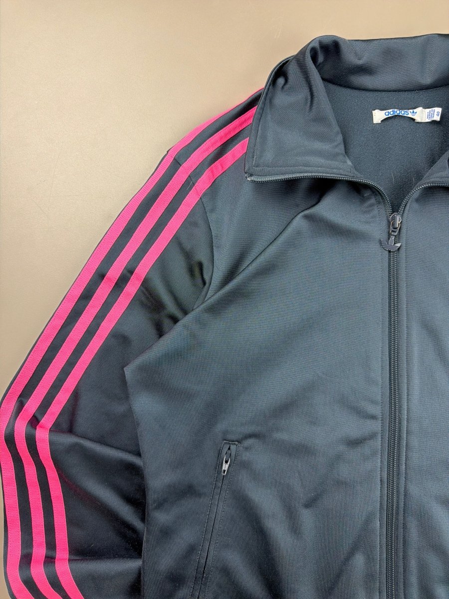 Adidas Y2K Archive "Cyber" Firebird Track Jacket - Charcoal / Neon Pink - Past Pieces