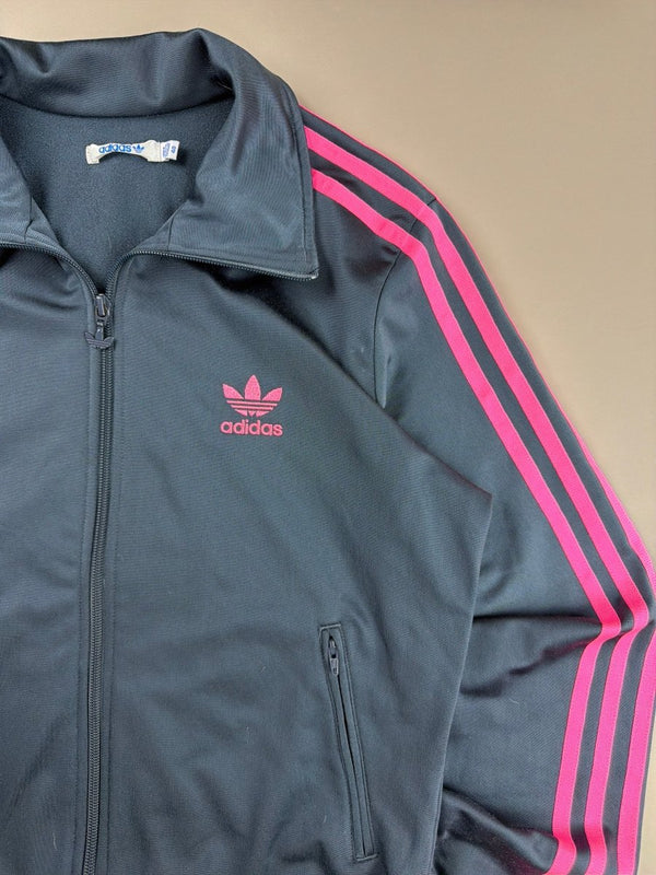 Adidas Y2K Archive "Cyber" Firebird Track Jacket - Charcoal / Neon Pink