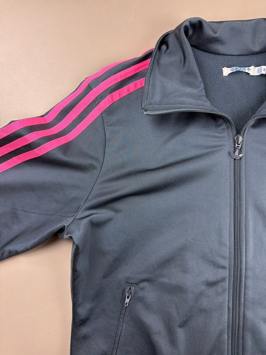 Adidas Y2K Archive "Cyber" Firebird Track Jacket - Charcoal / Neon Pink - Past Pieces