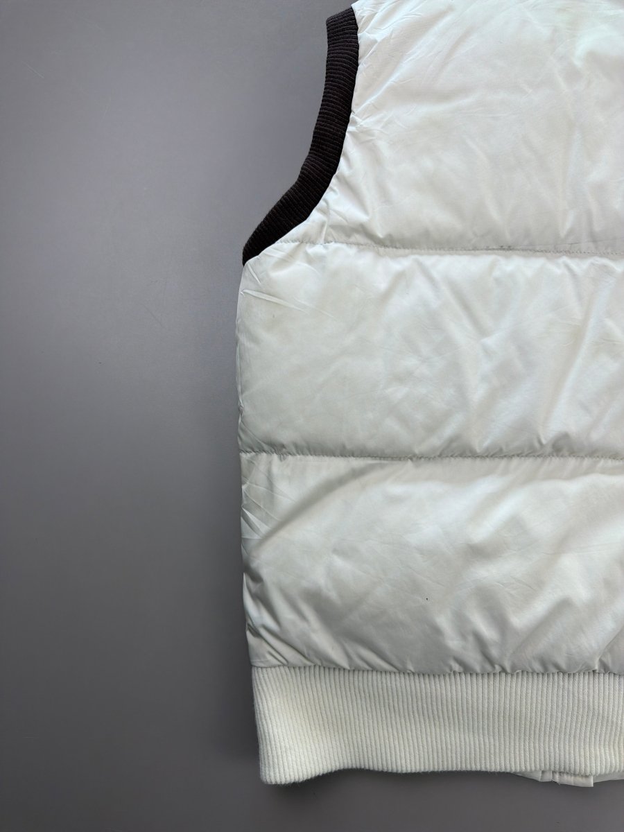 Adidas Y2K "Trefoil" Puffer Vest - Cream & Mocha Brown - Past Pieces