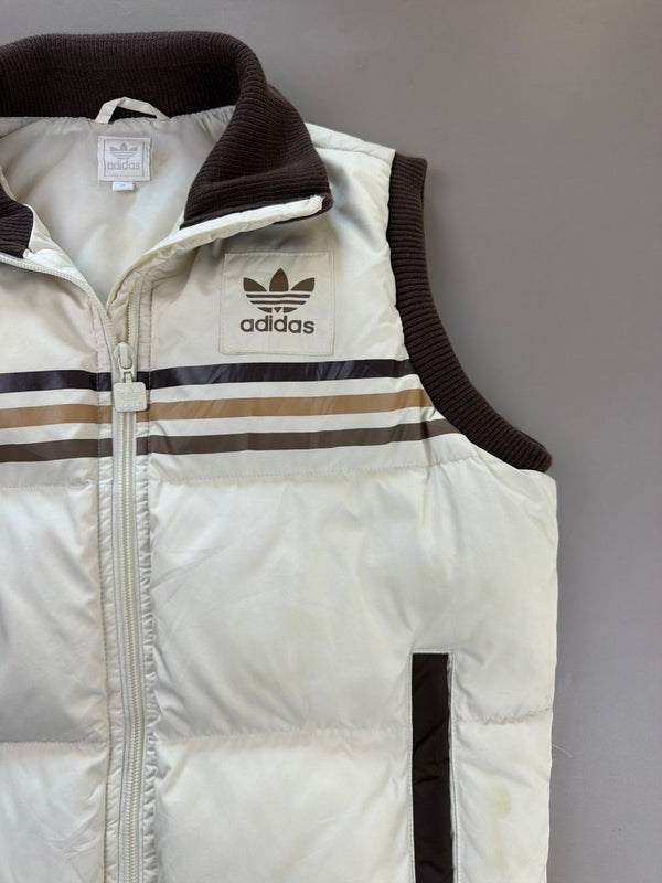 Adidas Y2K "Trefoil" Puffer Vest - Cream & Mocha Brown