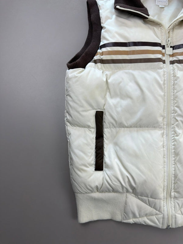Adidas Y2K "Trefoil" Puffer Vest - Cream & Mocha Brown