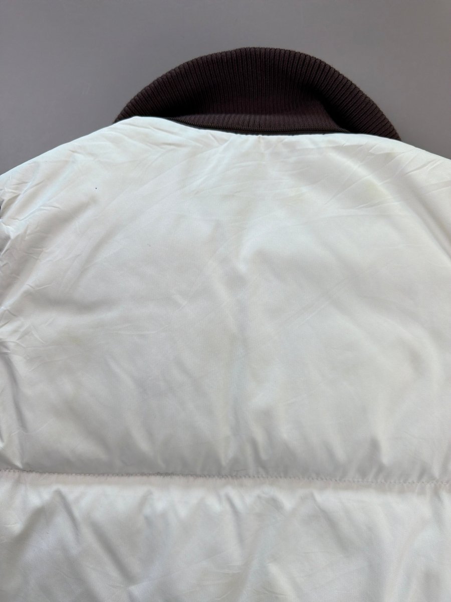 Adidas Y2K "Trefoil" Puffer Vest - Cream & Mocha Brown - Past Pieces