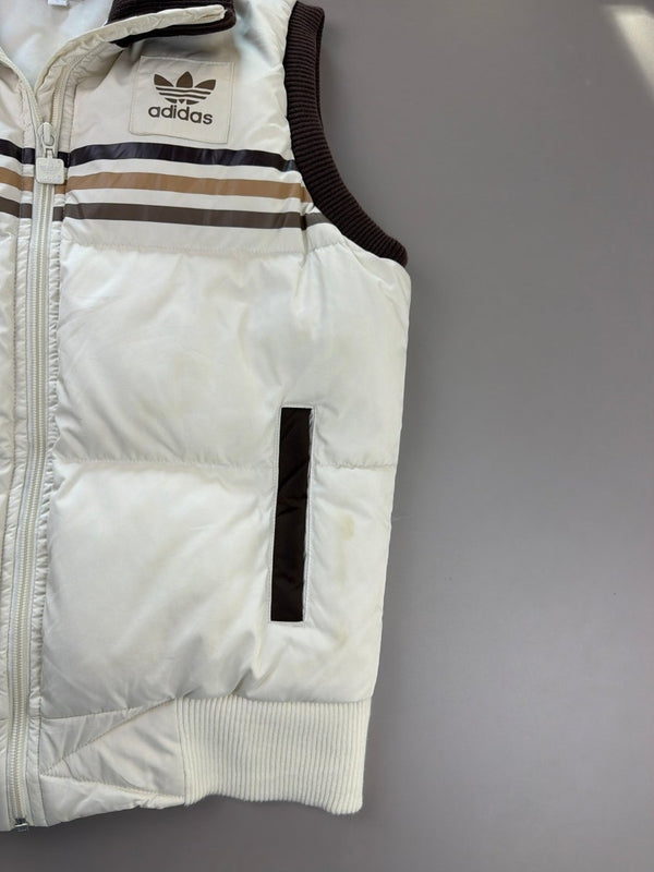 Adidas Y2K "Trefoil" Puffer Vest - Cream & Mocha Brown