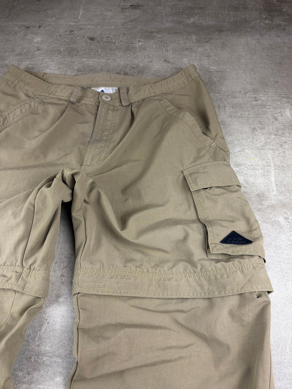 Adidas Y2K Zip-Off Baggy Cargo Pants - Khaki Gorpcore - Past Pieces
