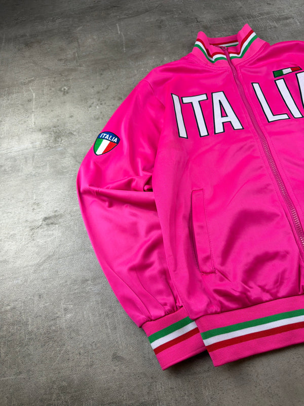 Aliati Y2K "Italia" Embroidered Trackjacket - Hot Pink / Green / Red