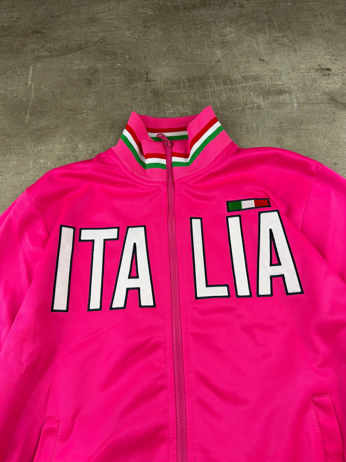 Aliati Y2K "Italia" Embroidered Trackjacket - Hot Pink / Green / Red - Past Pieces