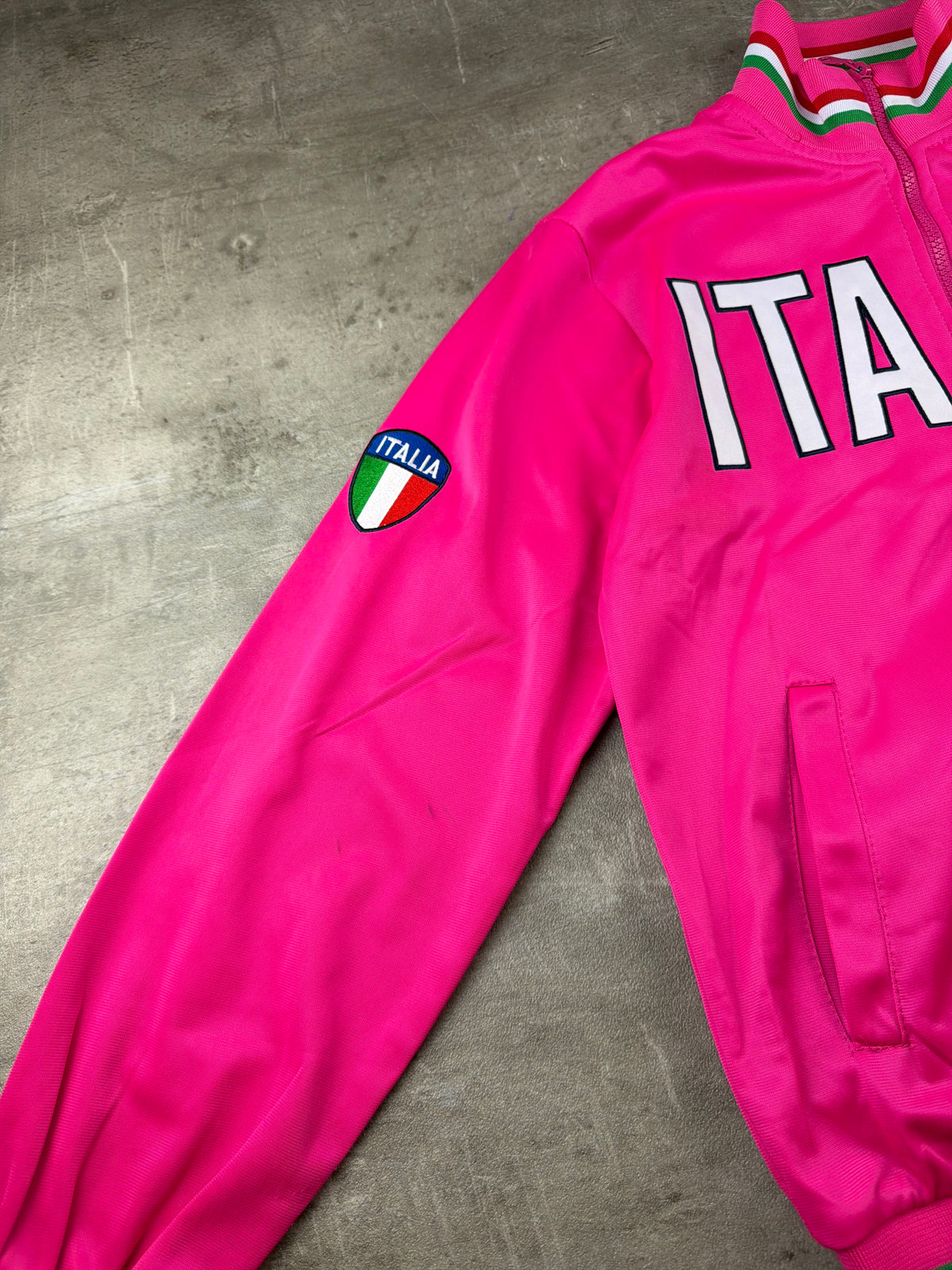 Aliati Y2K "Italia" Embroidered Trackjacket - Hot Pink / Green / Red - Past Pieces