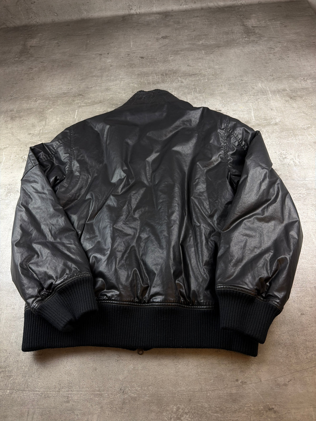 alife & famous Y2K Coated Bomber Jacket - Black / Navy - Past Pieces