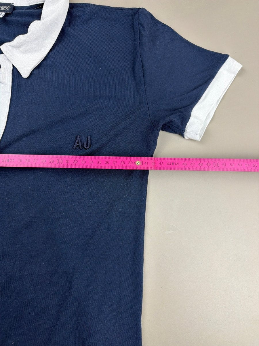 Armani Jeans Archive "AJ" Contrast Polo - Navy/White - Past Pieces