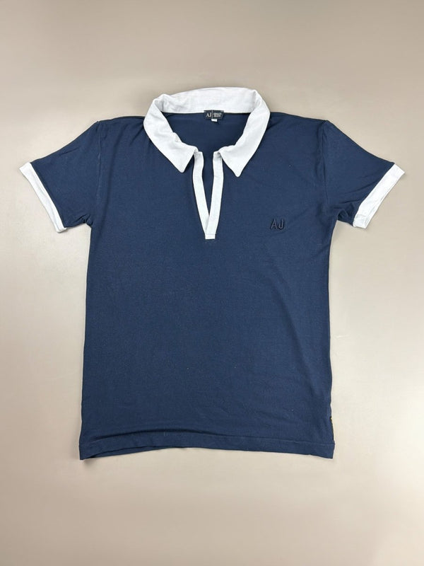 Armani Jeans Archive "AJ" Contrast Polo - Navy/White